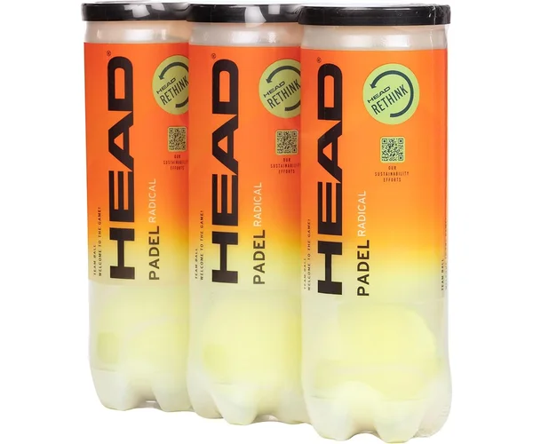 Lot de 3 tubes de balles de padel Head Radical