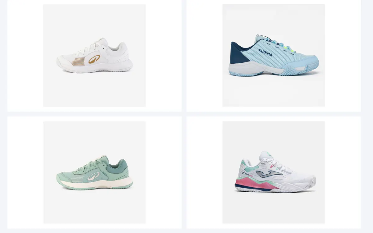 Chaussures de padel femme vendues chez Decathlon